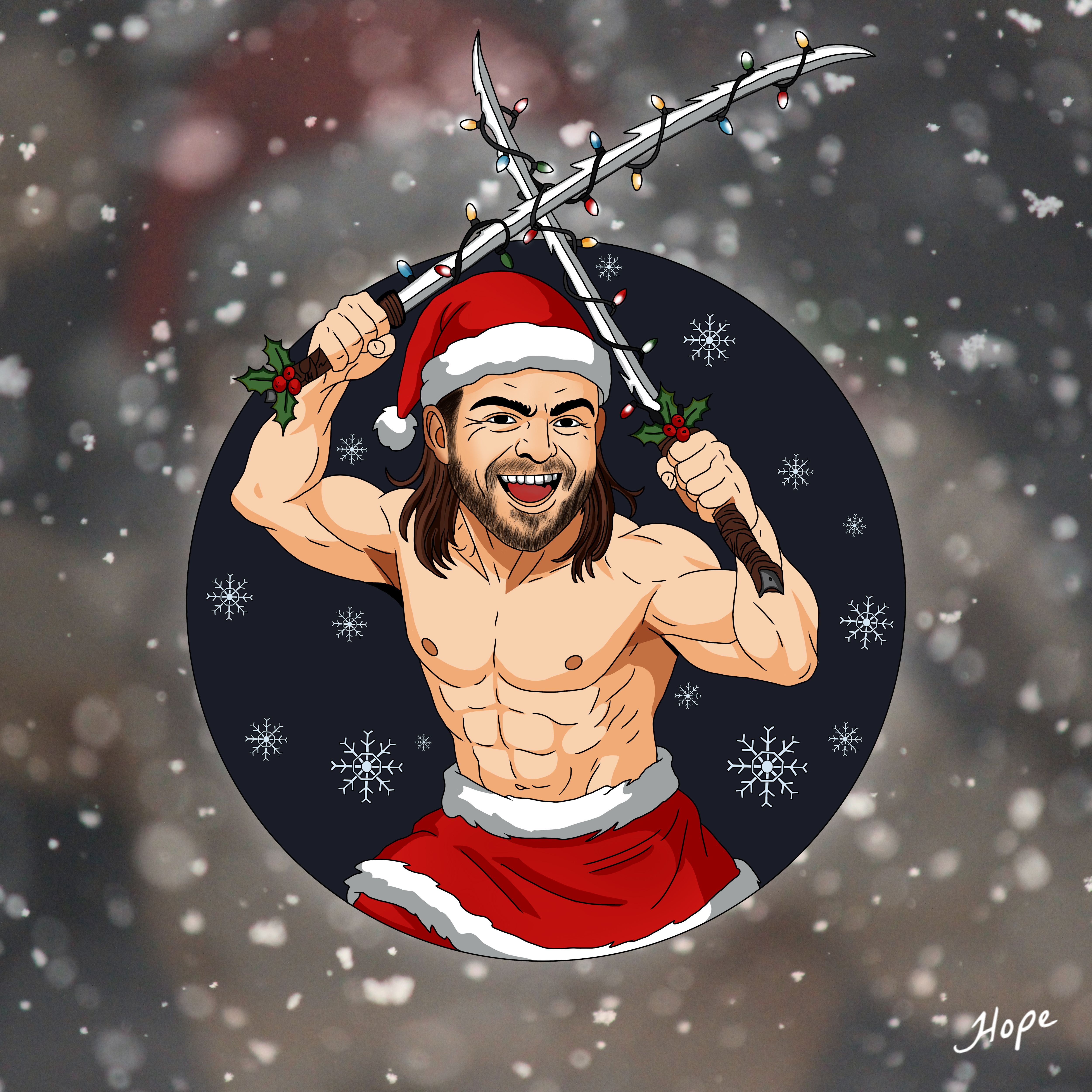 Christmas Guy with Swords Mascot Logo Design art artwork character character design character illustration christmas design digital art graphic design illustration logo logo design mascot mascot logo mascot logo design