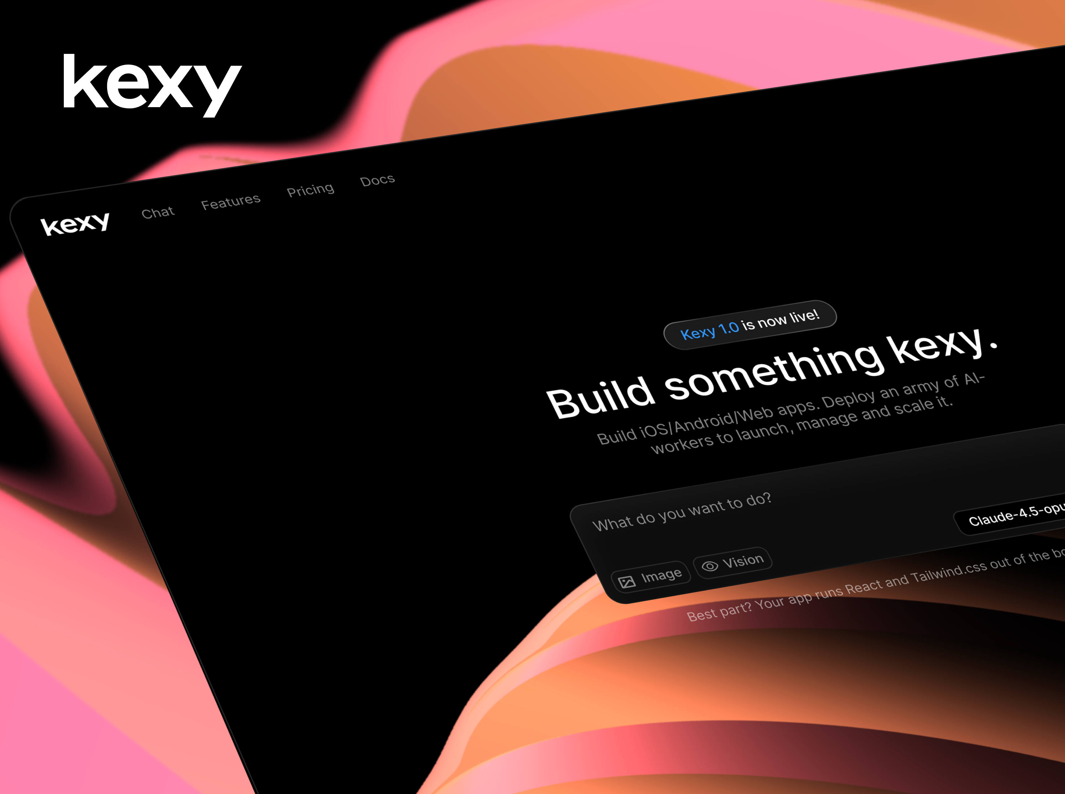 Kexy — Landingpage ai ai chat artificial intelligence chat chatgpt cursor kexy landing page lovable