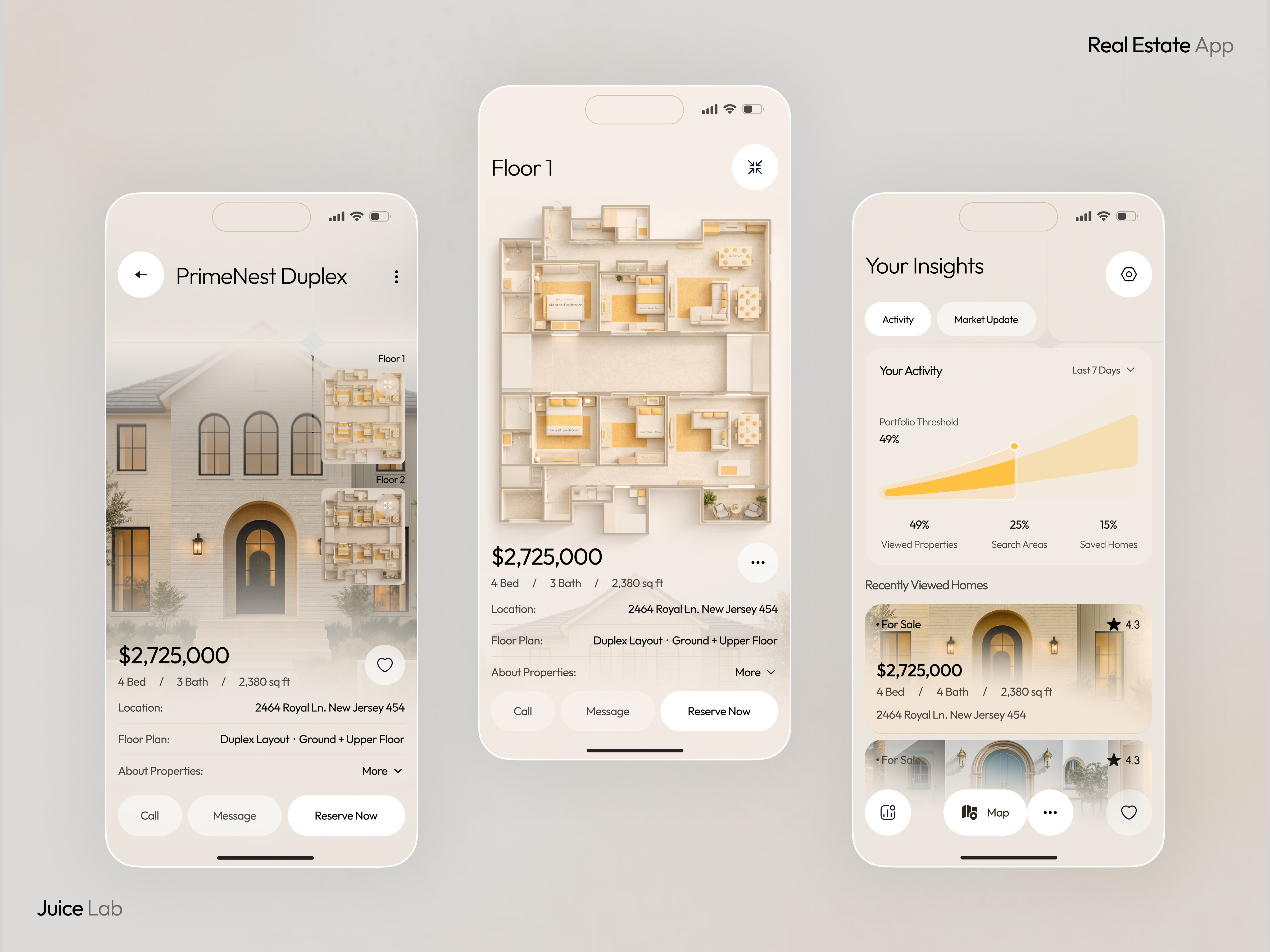 Example of Real Estate App UI Property Architecture
