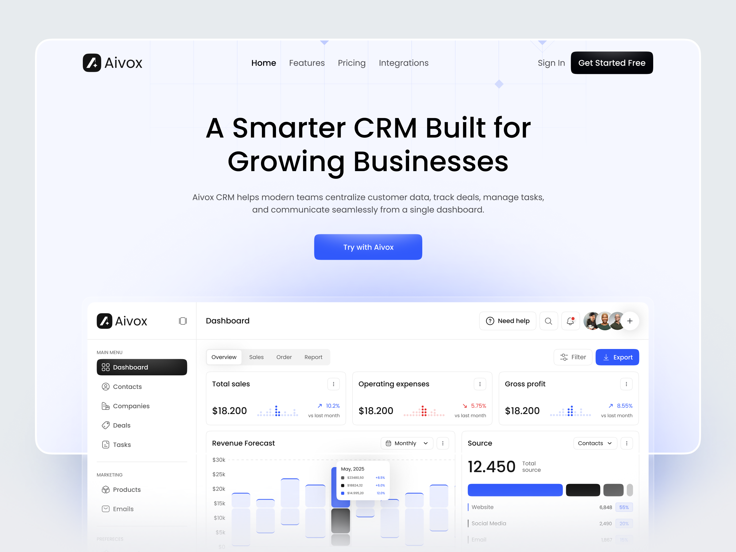 Saas Landing Page b2b business crm landing page management product saas saas landing page sales software ui ux web web app web design website