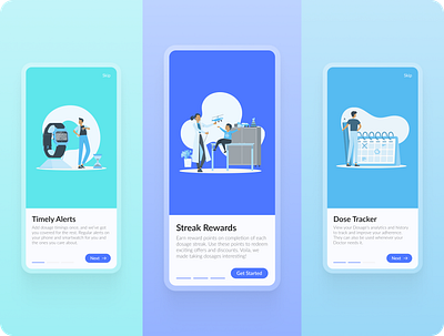 Splash Screens - DoseAlert Mobile App mobile app mobile splash screens mobile ui splash screens ui