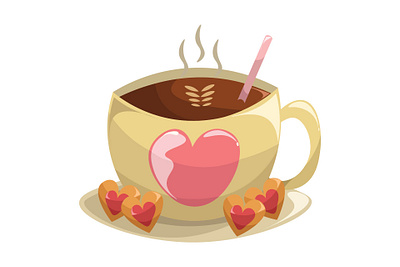 Hot Chocolate Valentine Drink adobe illustration candy chocolate drink graphic design ice cream illustration sweet