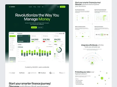 SaaS Website - Finance management finance landing page fintech fintech saas landing page modern design money management product design responsive design saas saas landing page saas landing page design saas ui saas website saas website design ui uiux web design website