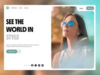 Eyewear landing page clean e shop ecommerce eyewear landing page landing app online business online shop ui uiux web app webapp webdesign website design