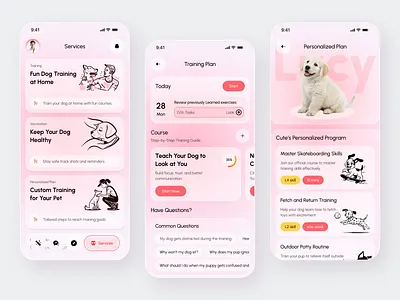 Dog Translator & Training App Design android app design animal app animal translator app designer dog app dog behavior dog training dog translator ios app designer mobile mobile app design pet adoption pet assistant pet care pet communication pet technology smart pet training app voice based app voice recognition