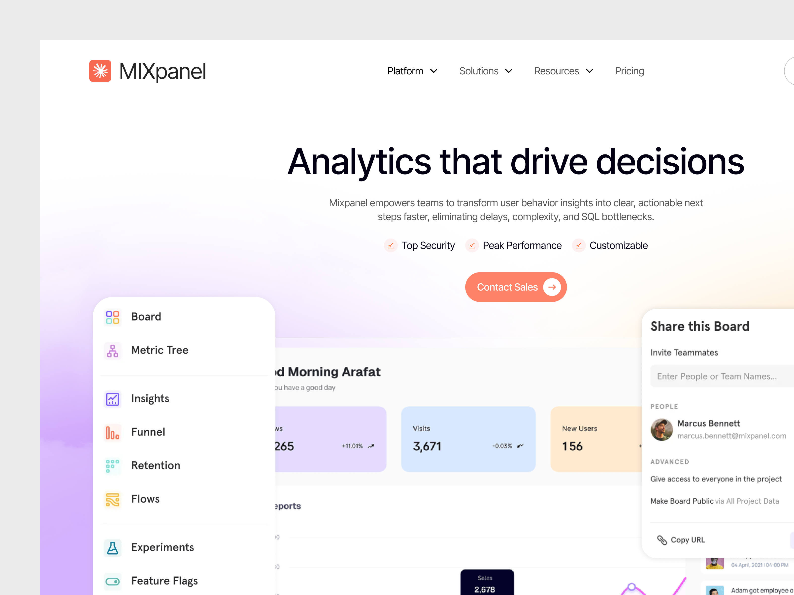 SaaS Decision-Driven Analytics Website admin analytic website analytics b2b crm data analytics data visualization product analytics saas saas design saas ui saas website statistics ui ux