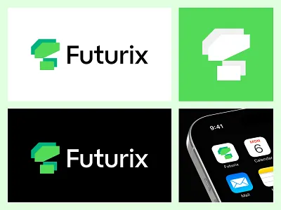 Futurix — F Letter Mark Software Logo Design app icon brand identity branding design f letter mark f mark fintech geometry letter logo letter mark logo logo design minimal modern logo saas logo software logo startup tech logo visual identity