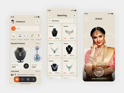 Jewelry E-commerce Mobile App ai technology e commerce jewelery mobile app jewelry jewelry shop mobile mobile app mobile commerce online shopping product design shopping app