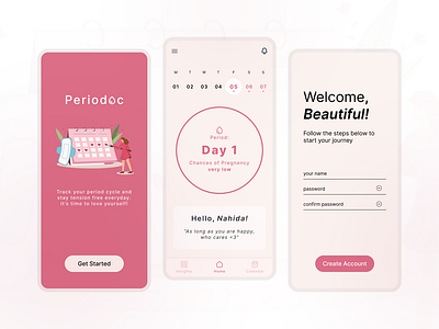Periodoc - period tracker app app design ui ux