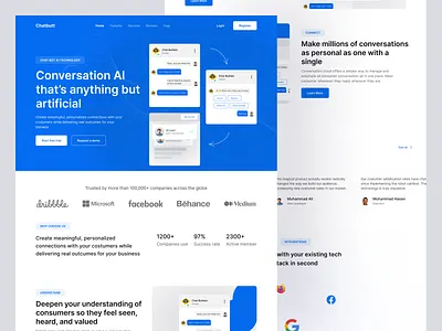 Chatbutt - Chatbot Website chatbot chatbutt design landingpage saas saas landing page ui ux website