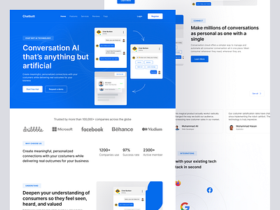 Chatbutt - Chatbot Website chatbot chatbutt design landingpage saas saas landing page ui ux website