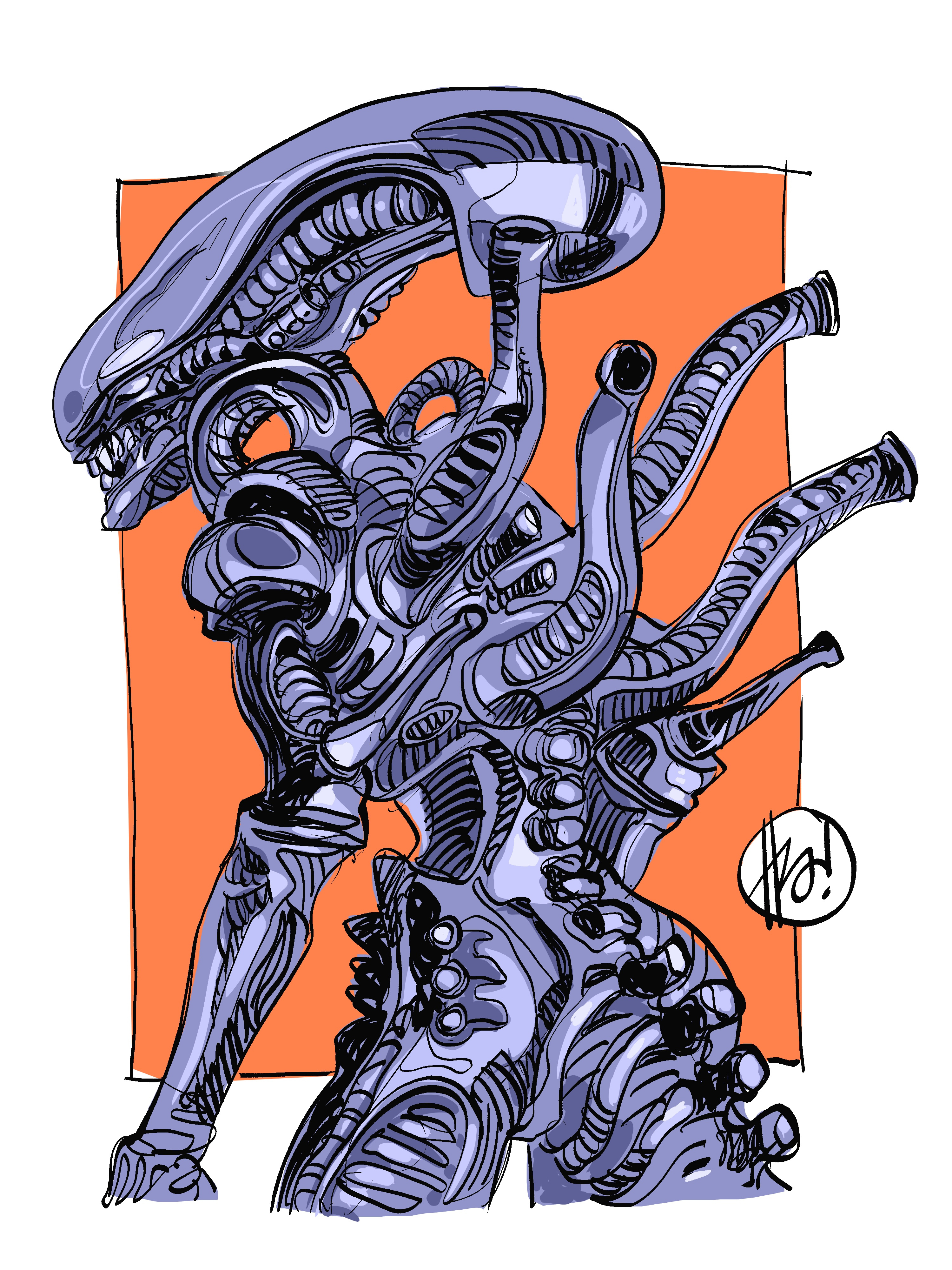 Xenomorph alien art process fan art illustration scary monster xenomorph