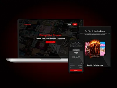 Cineprime - Streaming Platform UX/UI Concept darkui graphic design stream ui uiux ux