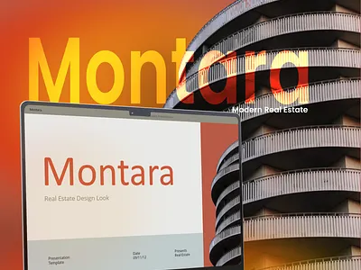 Montara Real Estate PowerPoint Template 16:9 agents developers editable listings modern design portfolio powerpoint presentation property real estate template