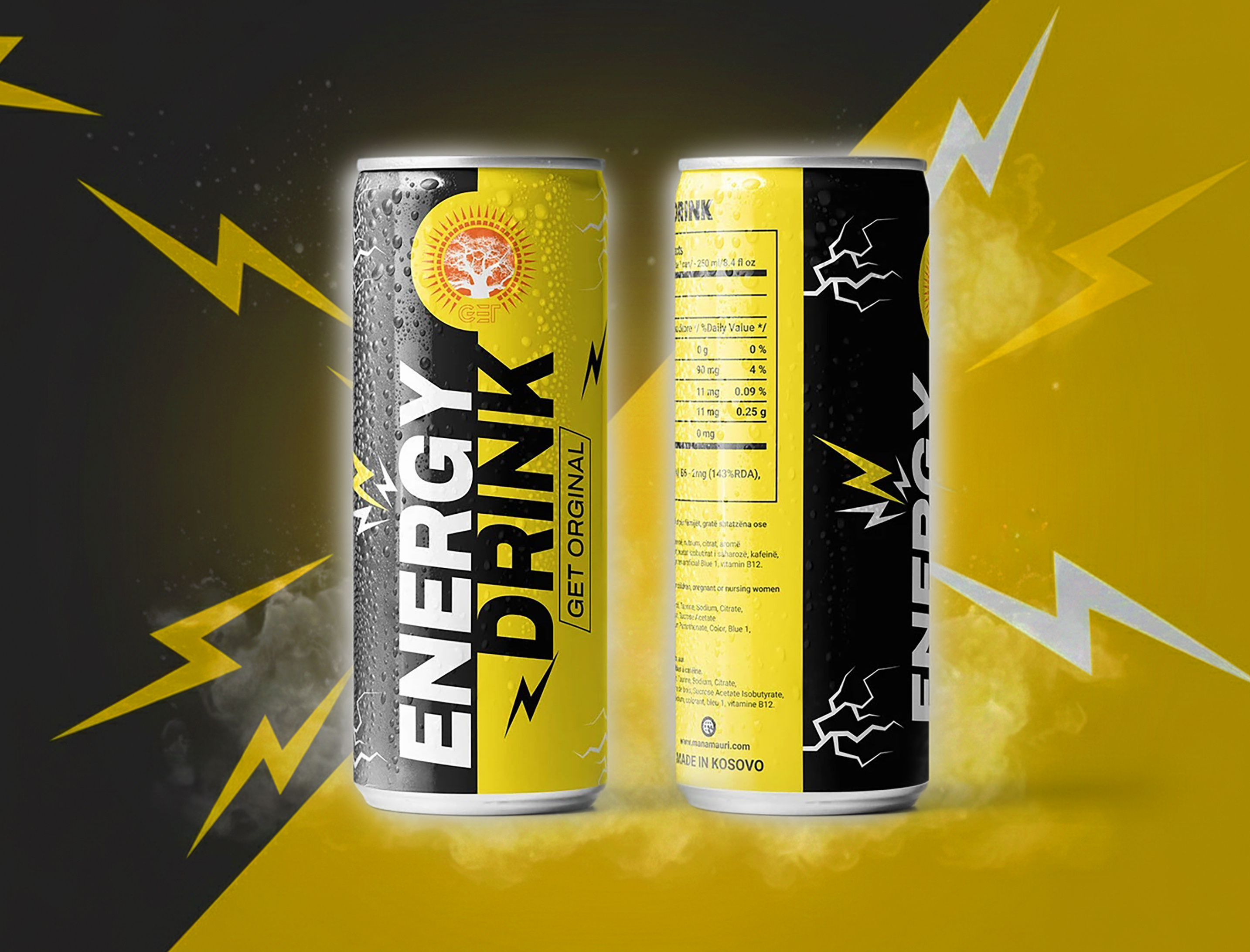 Energy Drink Can Label & Beverage Packaging Design beverage label beverage packaging bottle design bottle label branding can can label design can packaging energy energy bottle energy can energy drink can energy label graphic design label label design packaging design product label soft drink tin can