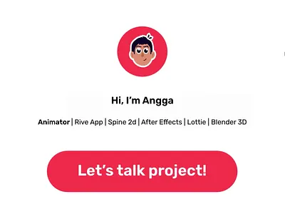 Rive profile animation interactive animation illustration mascot rive