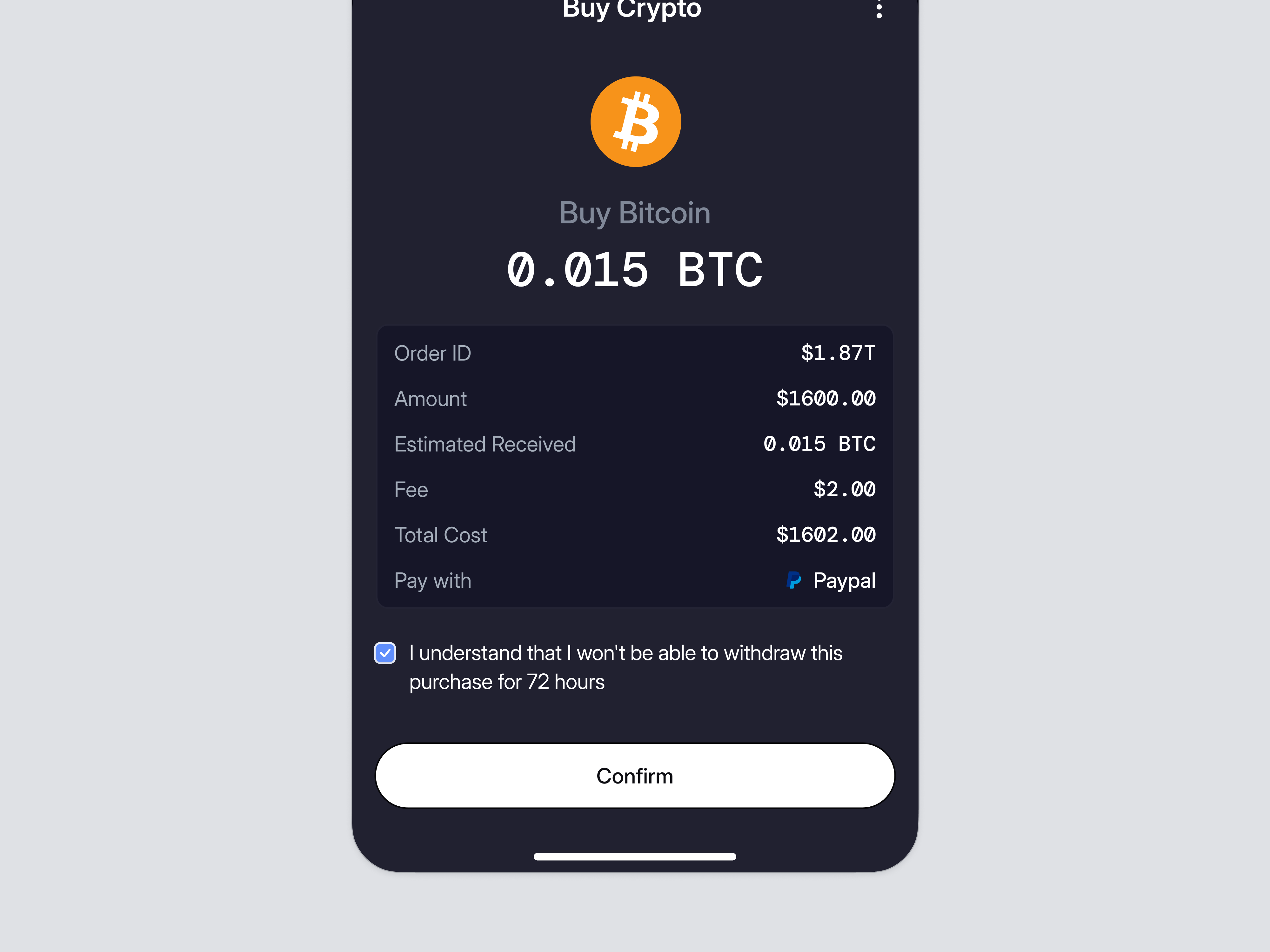 Crypto Purchase Flow Mobile App: Buy & Confirm Module by Keitoto on Dribbble