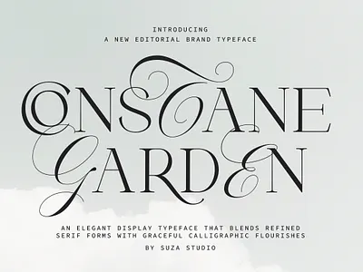 Constane Garden branding casual classic lettering logo design lovely romantic script serif and script typeface typography vintage wedding