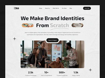 Idea - Creative Design Agency Landing Page Website agency agency website clean company creative creative agency creative direction digital agency home page landing page personal branding portfolio portfolio website studio ui ux web web design website website design