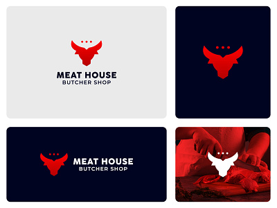 Meat house logo design butcher logo butcher shop logo cow logo creative cow logo meat house logo meat logo meat shop logo minimal cow logo minimal meat logo simple cow logo simple meat logo