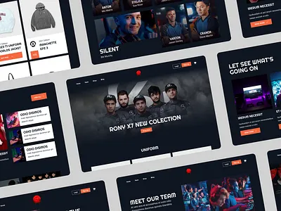 eSports Website Design dark ui ecommerce site esports esports website frontend design home page landing page modern website online store product page responsive design shop page ui ui design ux design web design web ui web ux website website design