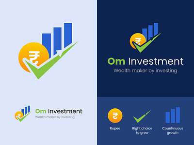 Investment logo banking banking logo branding graphic design growth investment logo logo rupee logo saving money ui