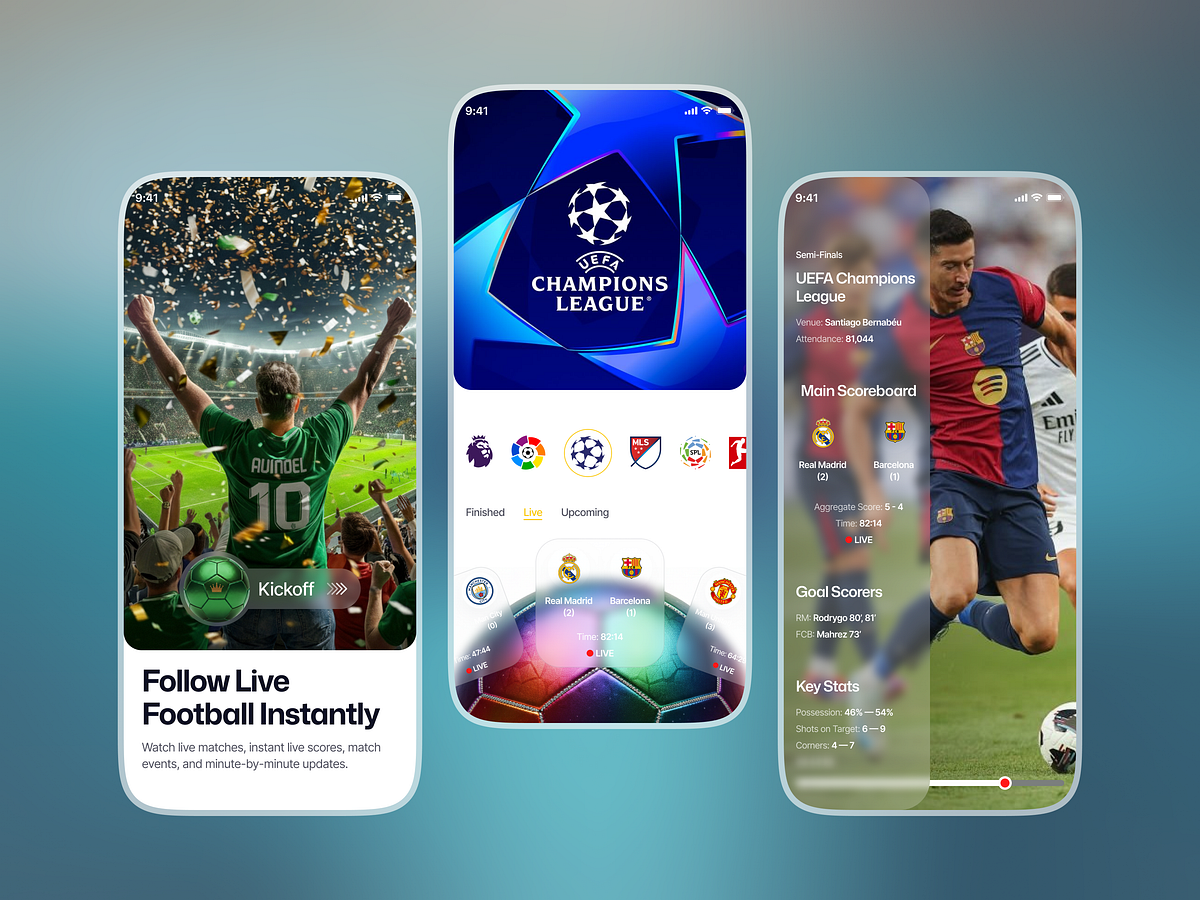 Live Football Scores & Live Football Match App UI