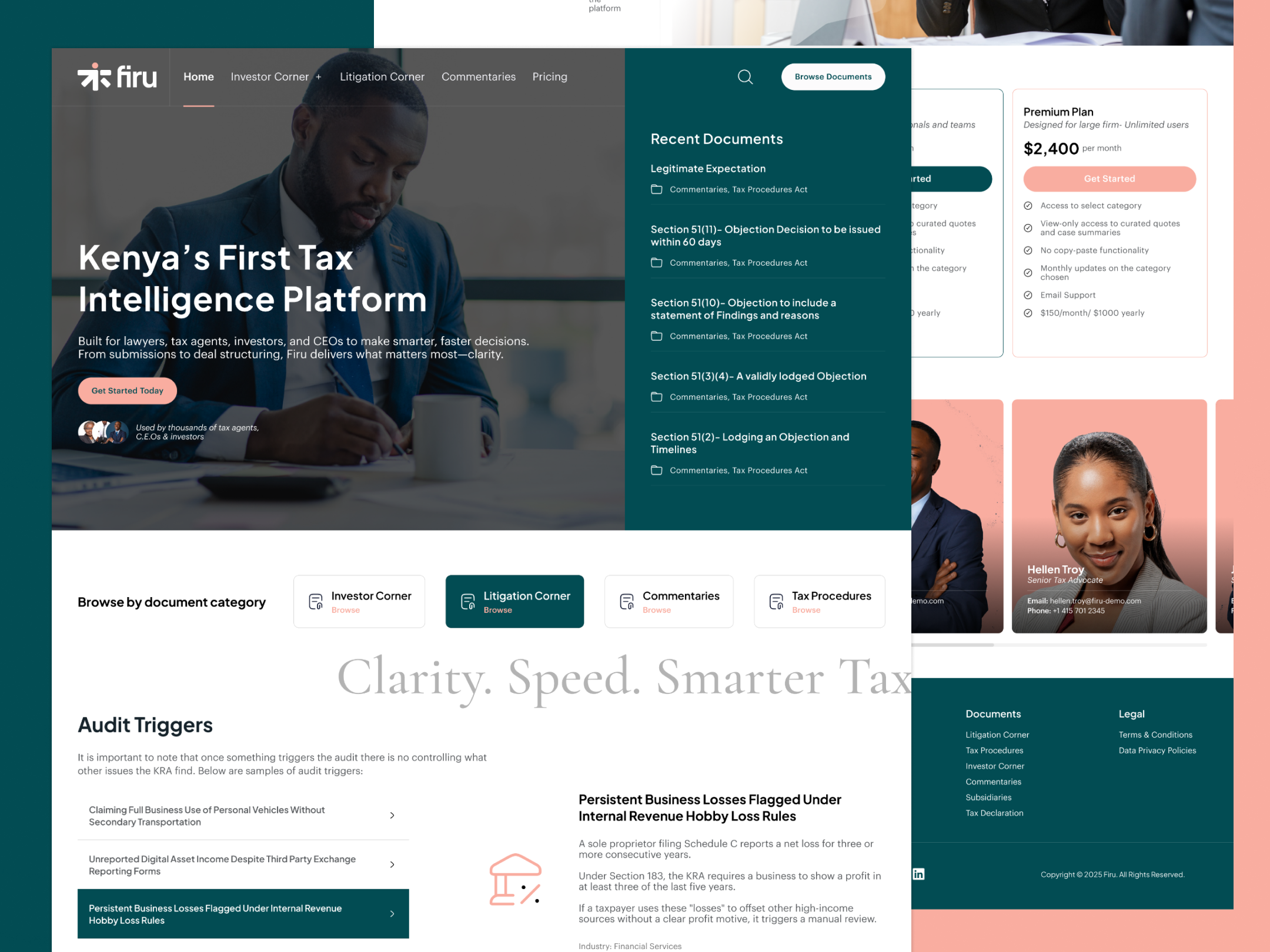 UI/UX Design Exploration for Firu figma framer legal prototyping tax uiux web design wordpress
