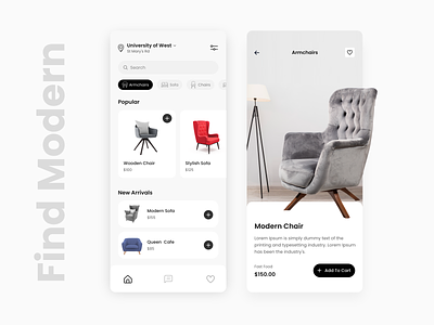 Online Furniture Shop android design dribbble ios ux