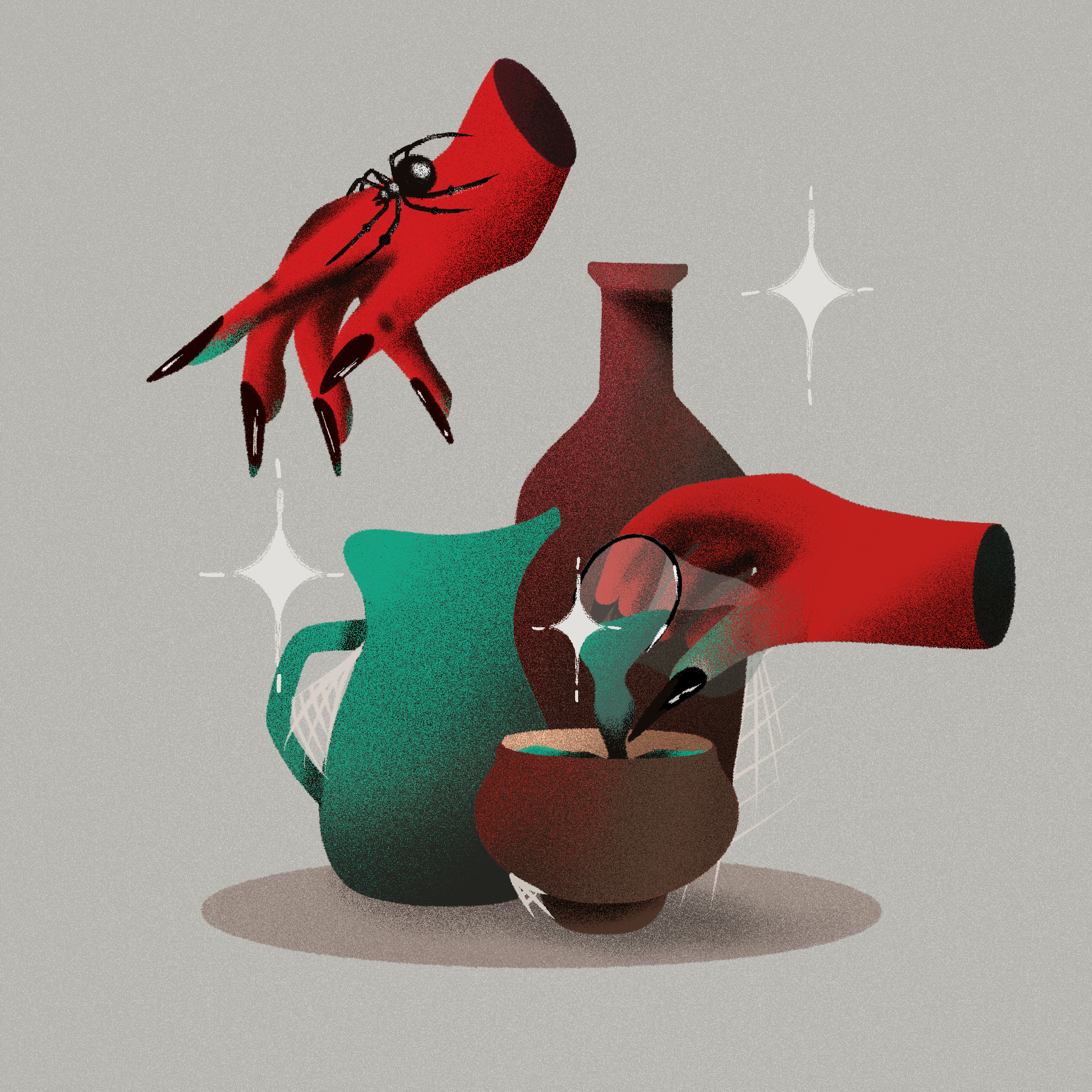 how festive art branding character design illustration plants procreate texture