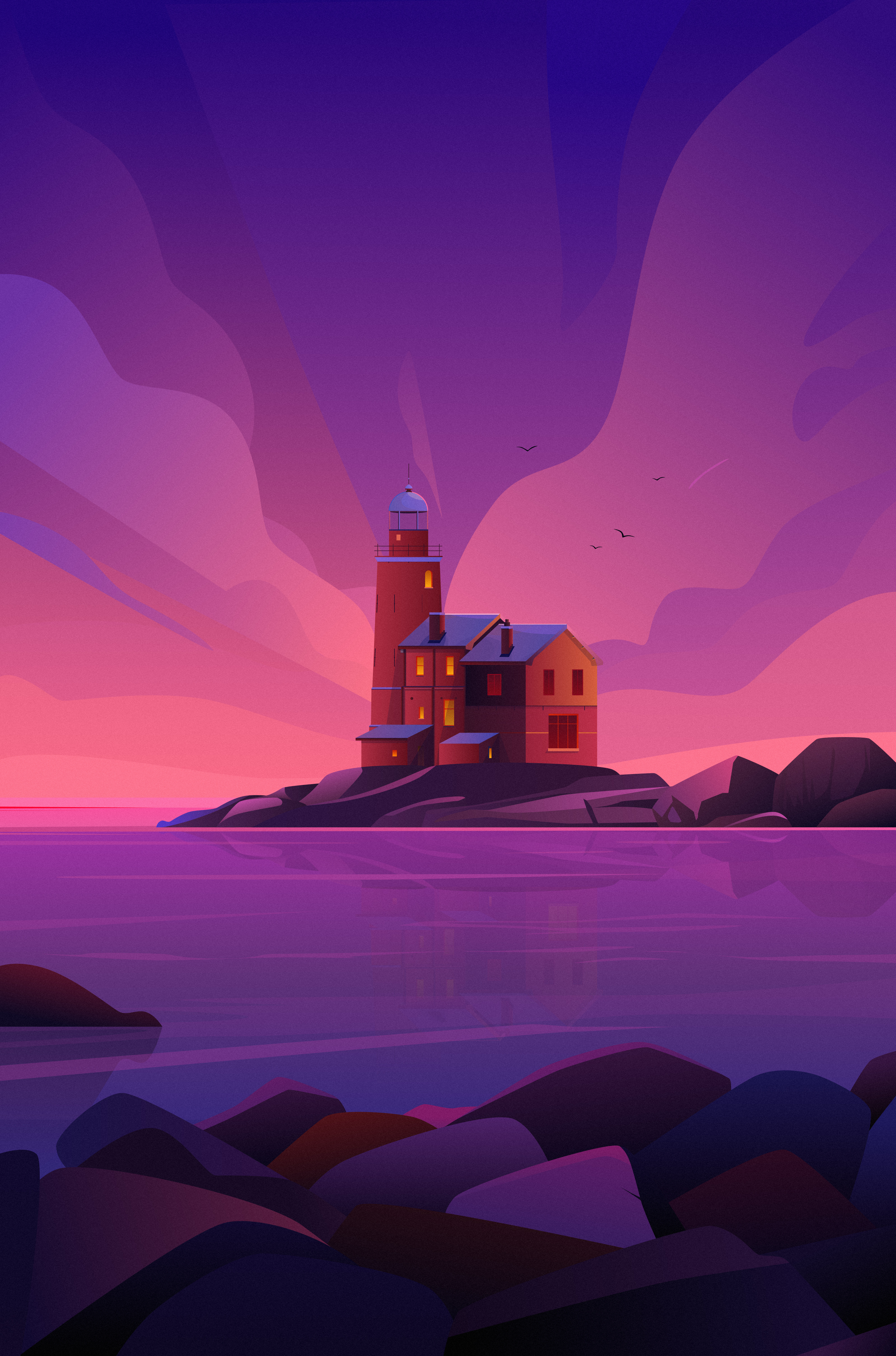 Looking forward to 2026. 2026 architecture art illustration blue cloud design digital art digital illustration draw house illustration mountain nature ocean painting pink purple sky vector vector illustration