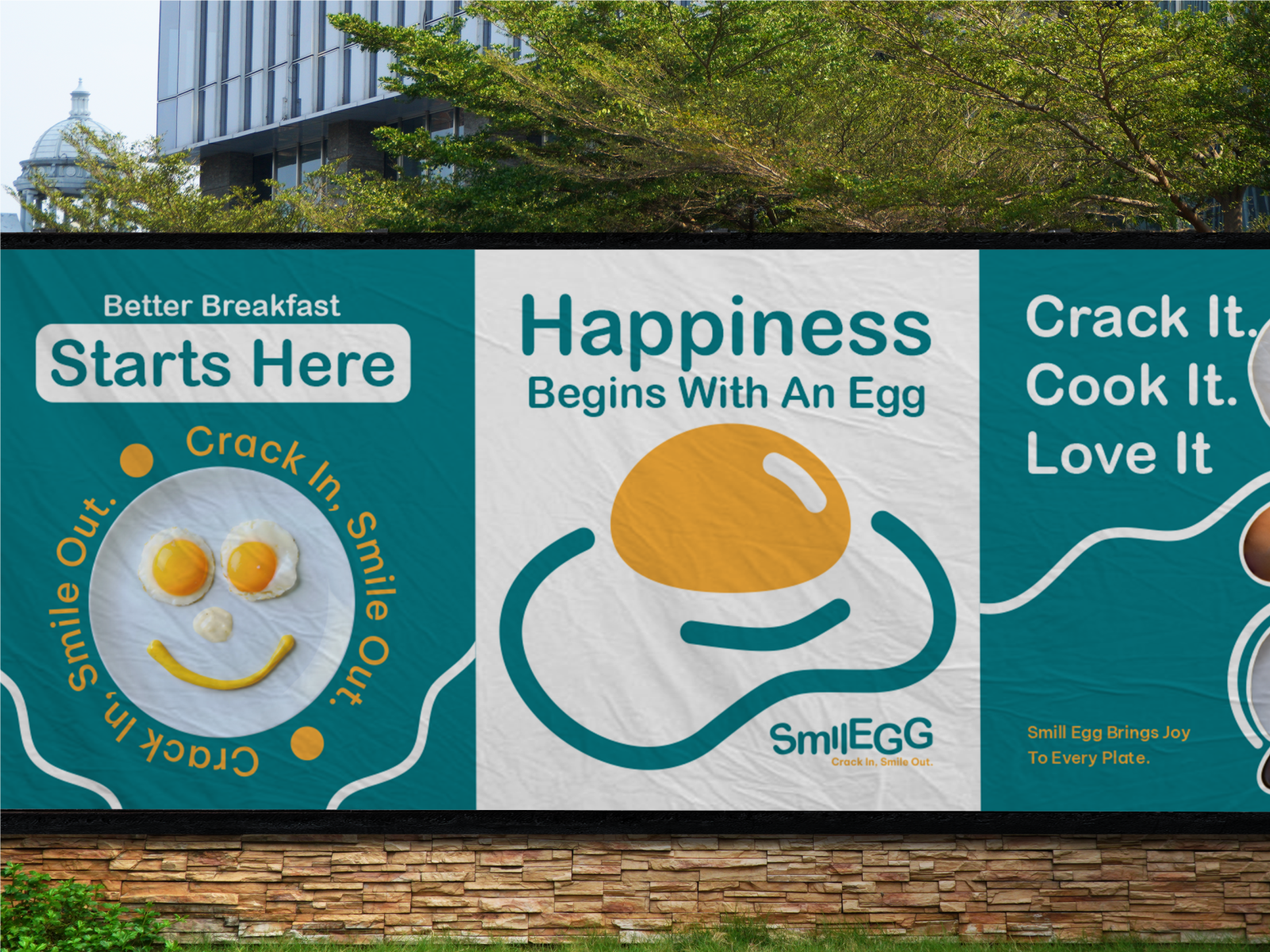 SmilEGG Logo and Visual Design brand branding cooking design egg food graphic design inspiration joy logo modern restaurant smile trend vector