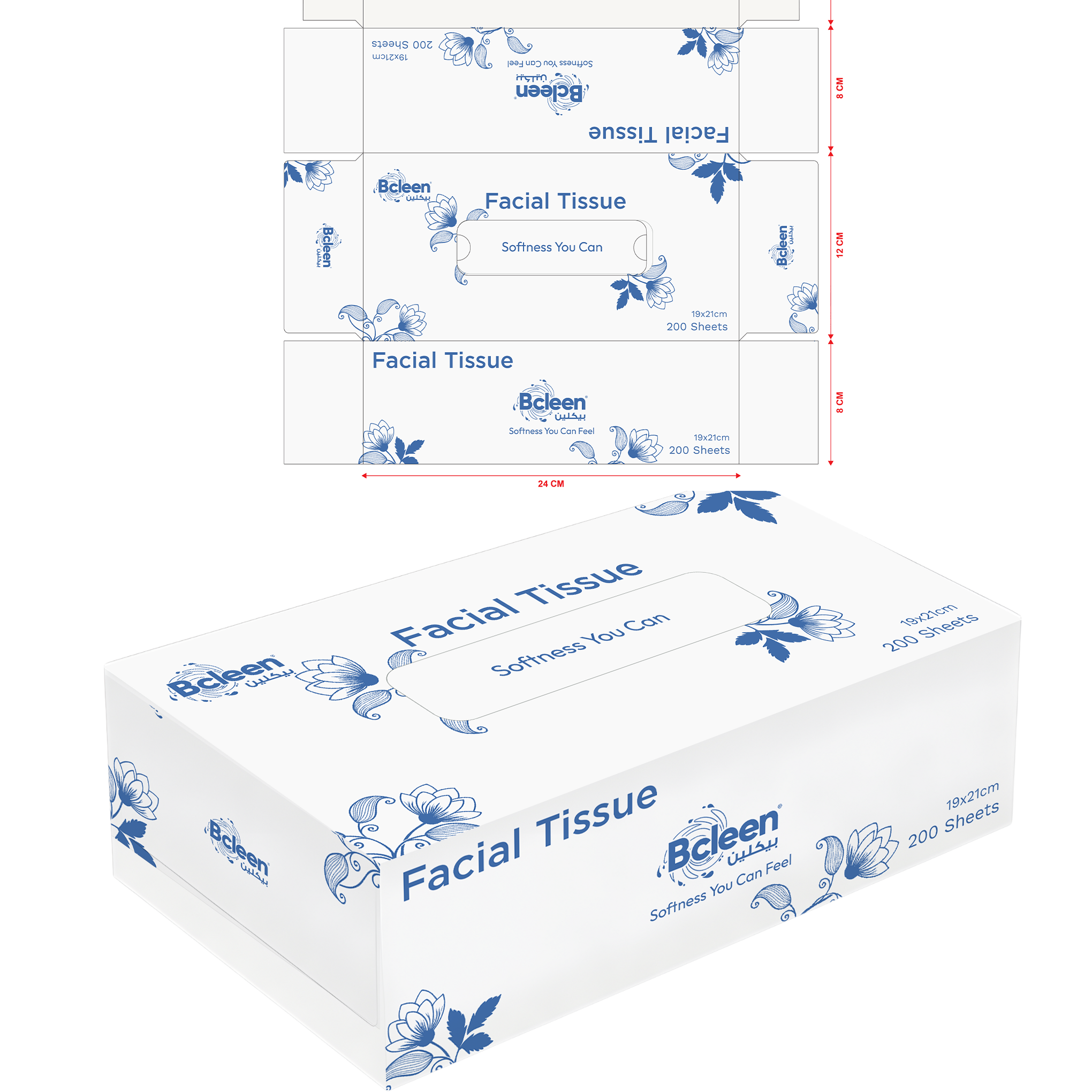 Bcleen Facial Tissue label design packaging design