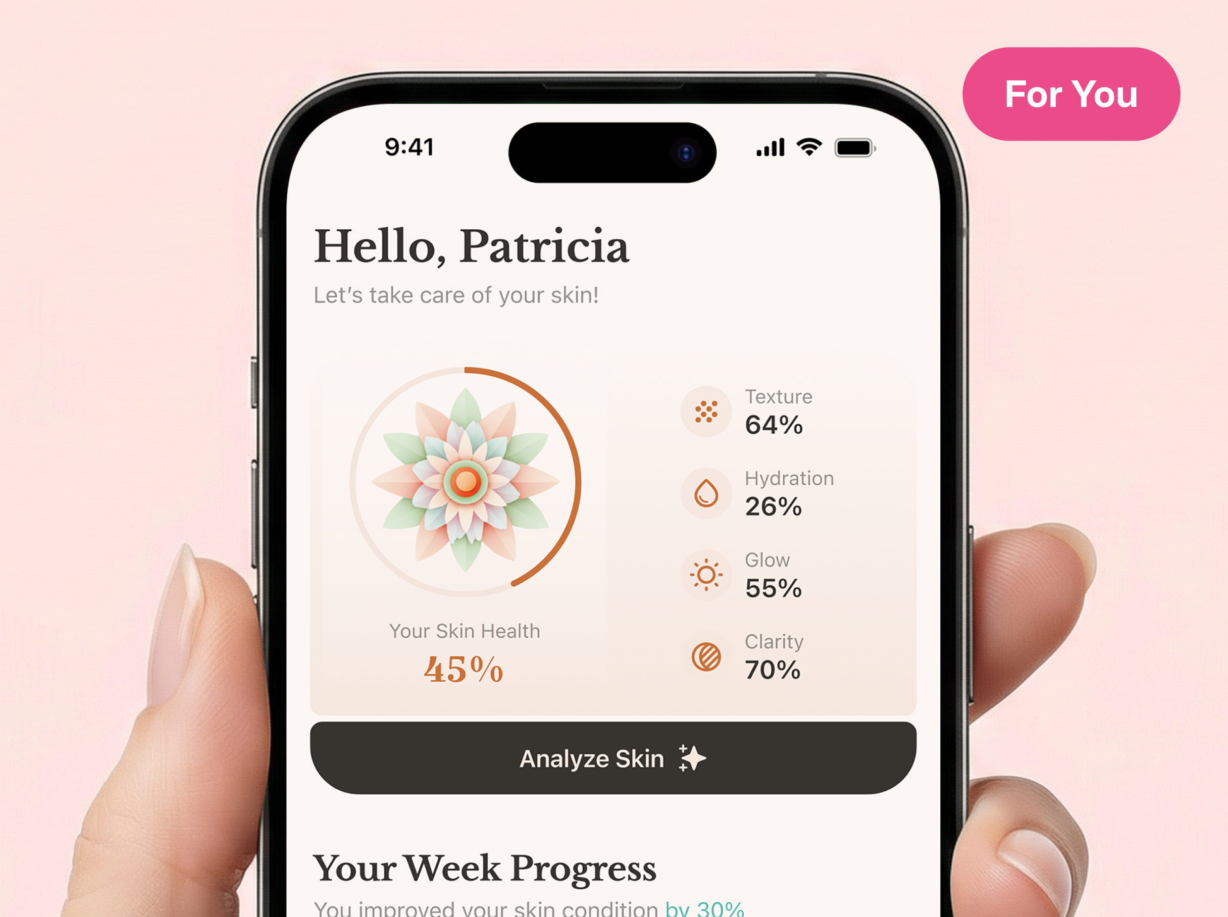 AI × Health Care UX — Skin Care App ai ai generated ai powered skincare app ai skin analysis ai skin care app design daily care digital skin health monitoring google stitch health app healthcare uiux mobile app mobile design mobile health app design skin care app skin health skin scan skin tracking mobile app stitch ai ux