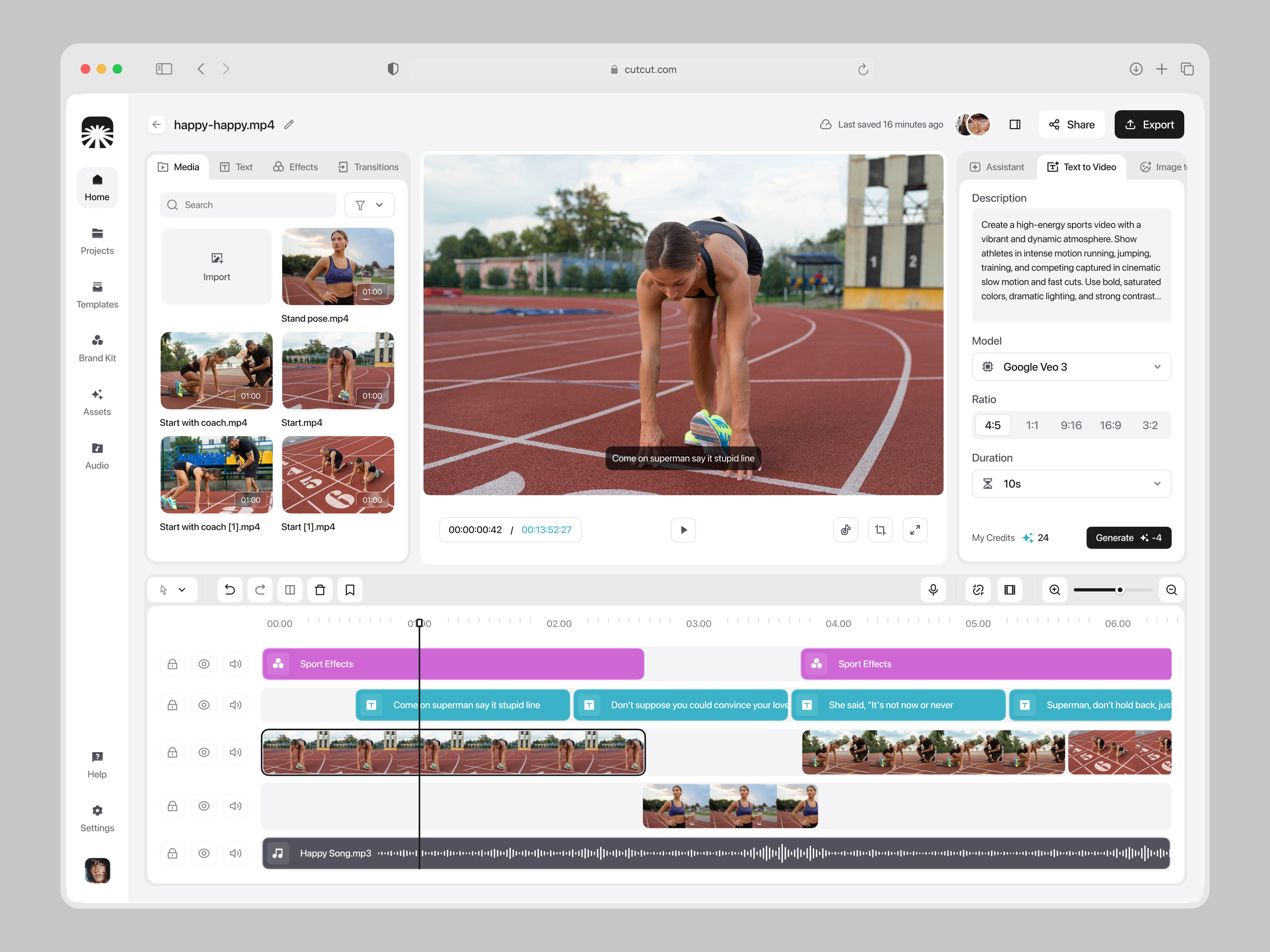 Vireo — Video Editor and AI Generator Dashboard ai ai tools ai video clean ui content creation creative tools creator tools dashboard design interface design media player modern ui motion design product design saas design timeline ui ui design ux design video editing video editor web app
