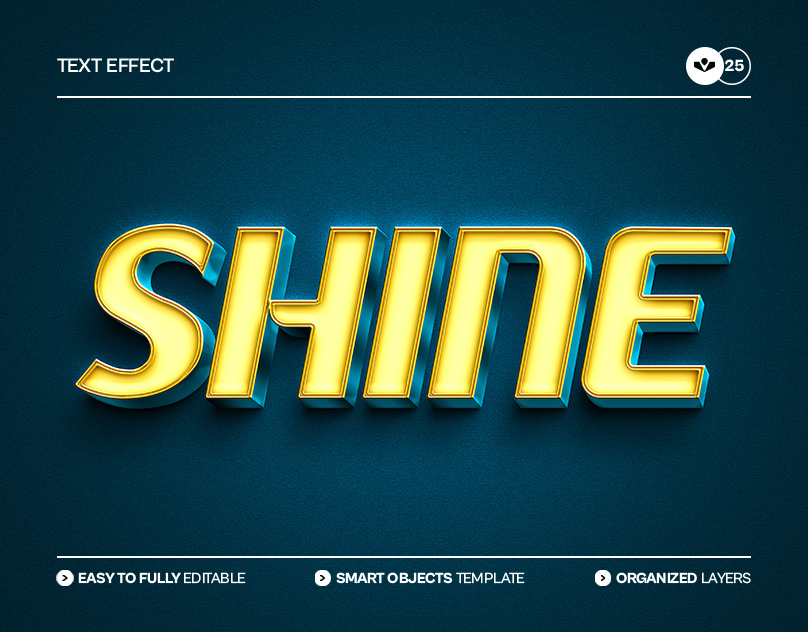 Shine Text Effect blue design illustration shine solasome text effect typography