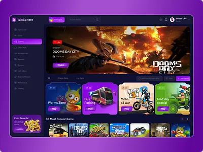 WinSphere — Pro Gaming Performance Analytics Dashboard analytics dashboard dashboard design esports esports dashboard game stats gaming gaming dashboard gaming website leaderboard mobile app pro gamer saas dashboard tracking ui ux web design web ui