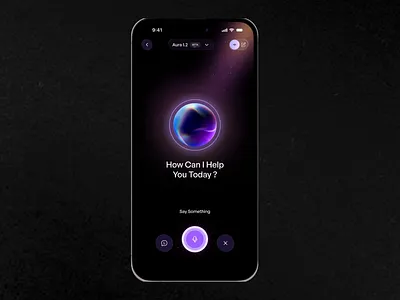 Voice AI Mobile App ai chat app ai chatbot ai design ai interface animation animation design app app design chat ai chatbot conversation dark design figma design flutter minimalist mobile app smart assistance uiux design ux voice assistance