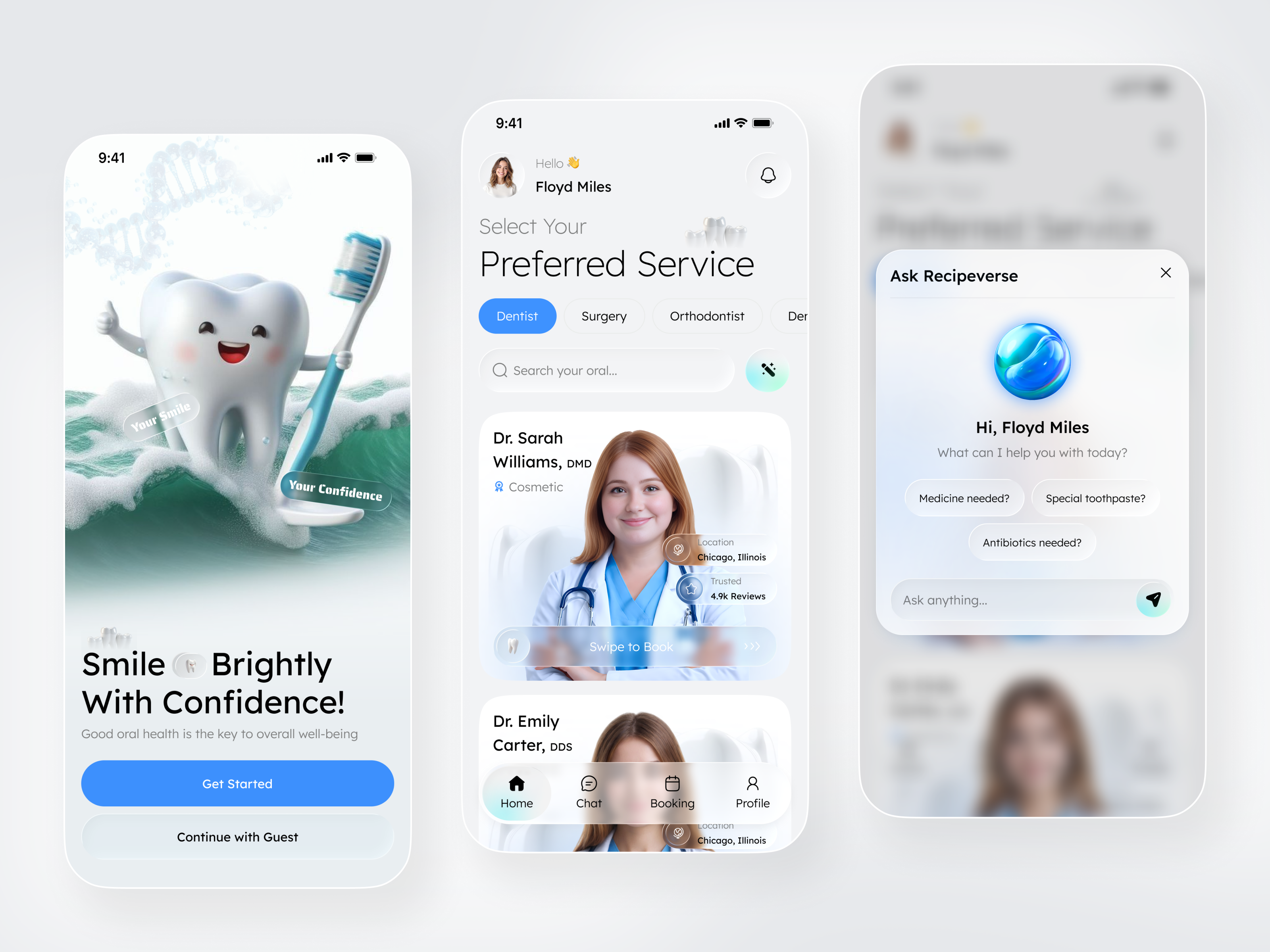 Example of Dentist App Design + Development