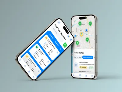 📦Shipment Tracking & Post Office Finder - Mobile App Concept dribbble logistics mapui mobileapp productdesign shipmenttracking uiux