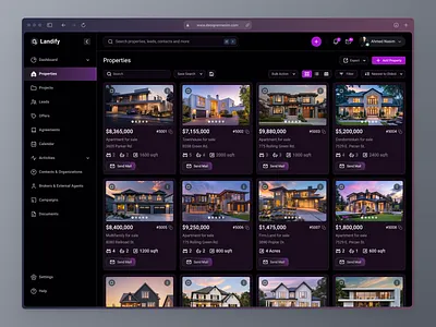 Real Estate CRM Platform crm crm admin dashboard dashboard property listing real estate agency real estate app dashboard real estate crm real estate dashboard real estate management real estate marketplace real estate platform webapp real estate saas real estate uiux design real estate webapp real estate website realestate crm saas uiux design web design