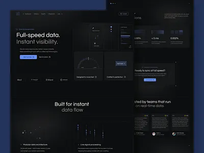 Signality landing page dark design home landing layo page saas ui ux website