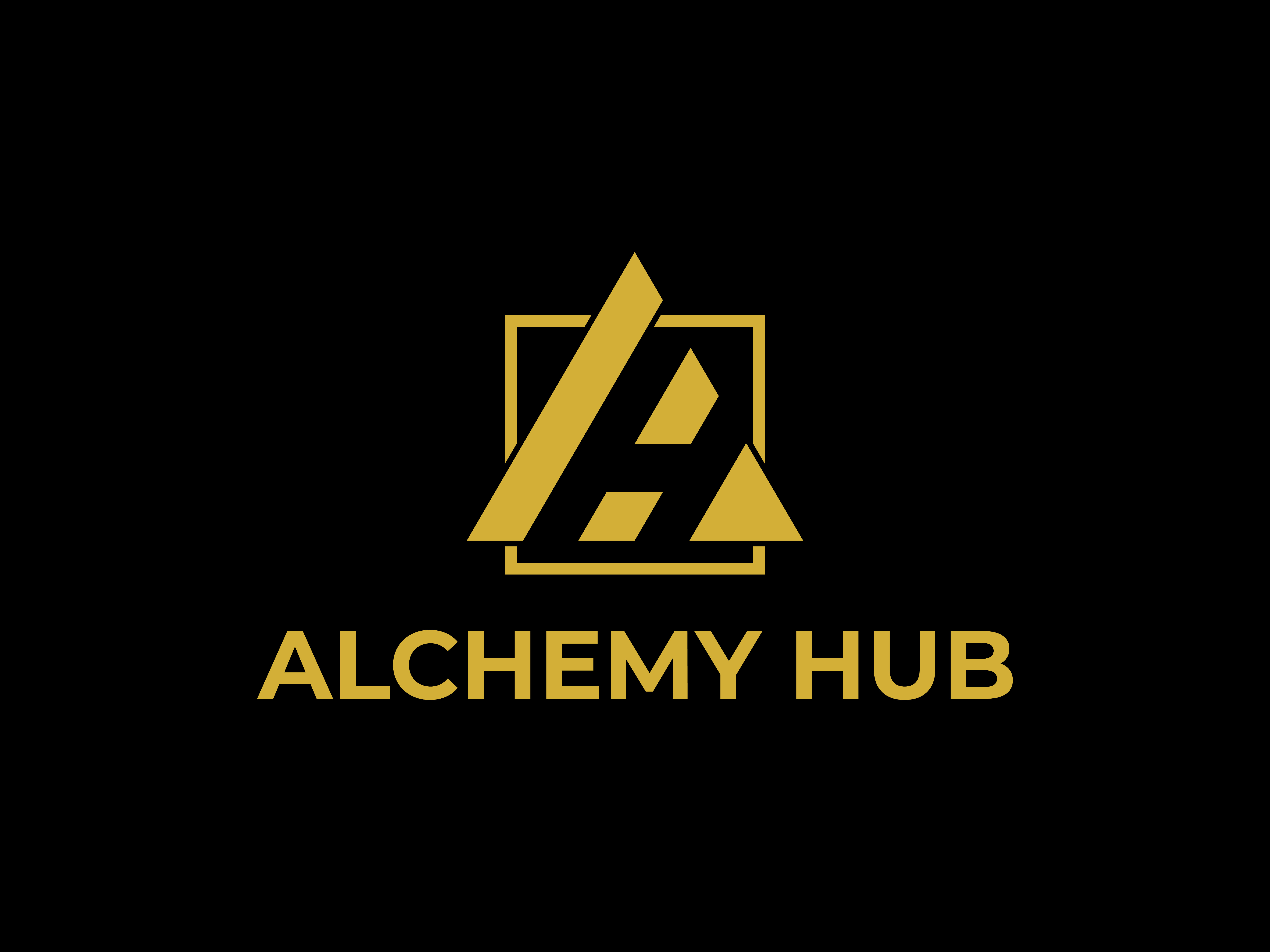 ALCHEMY HUB LOGO DESIGN abstractlogo alchemyhub alchemyhublogo branddesign brandidentity brandkit creativebrand design graphic design logo design logodesign modernlogo startupbrand symboldesign techbrand visualidentity