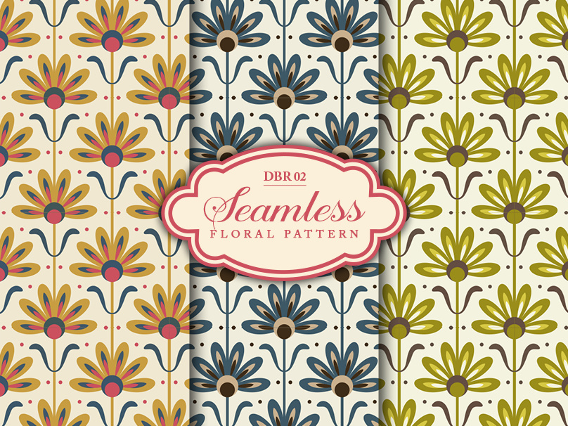 Floral Seamless Pattern: DBR 02 digital paper fabric print floral pattern illustration seamless pattern surface pattern textile design