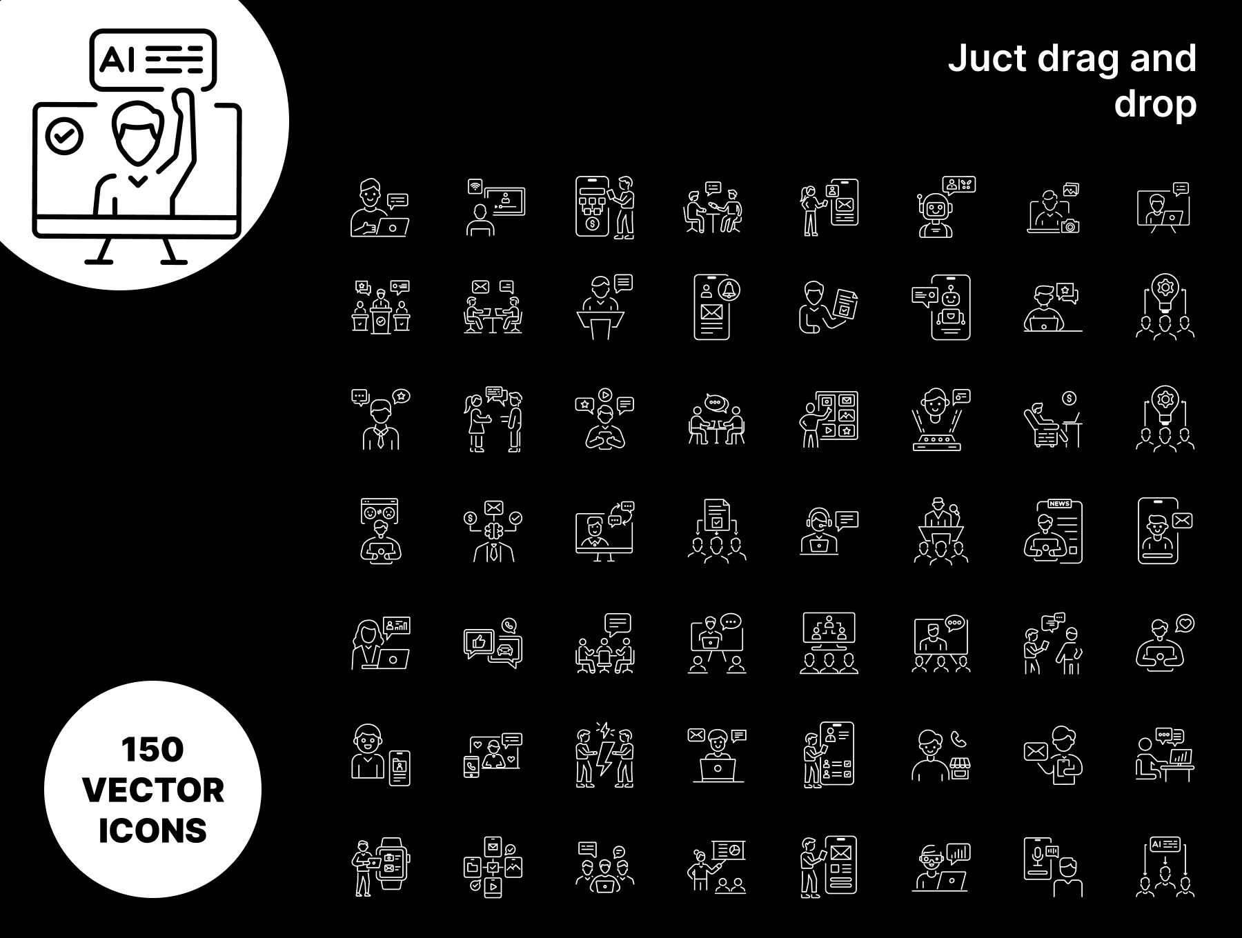 Cummination Vector icons Set business icons cartoon icons chat collaboration communication community flat design icon icon set icons line icons message modern outline saas saas icons startup teamwork ui design vector