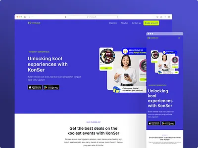 Ticketing Platform Website for Konser.co.id android blue website branding design event platform event website graphic design illustration ios landing page logo product design ticketing ui ui design user experience ux ux design web design website