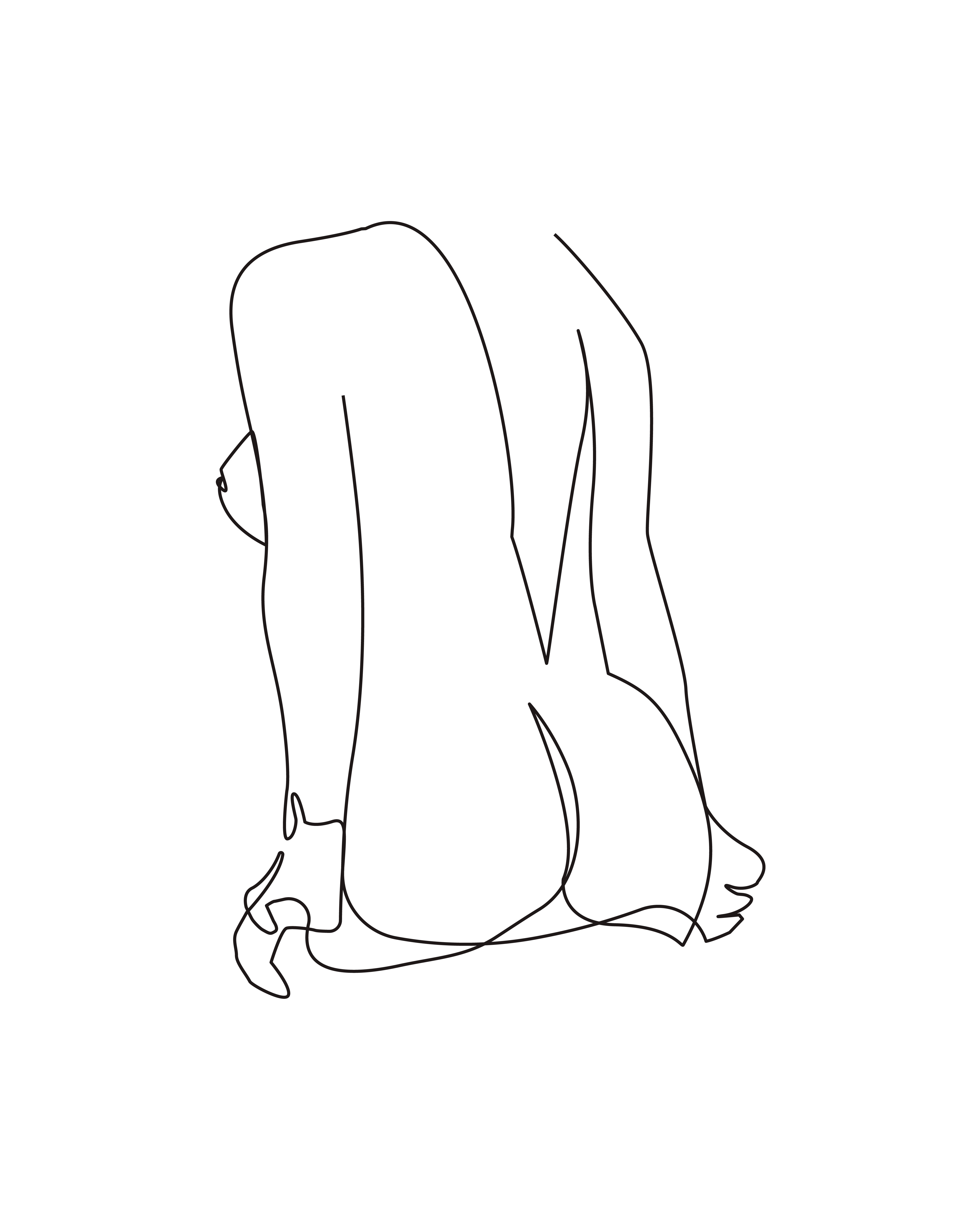 Example of Minimal Printable Line Art Body 