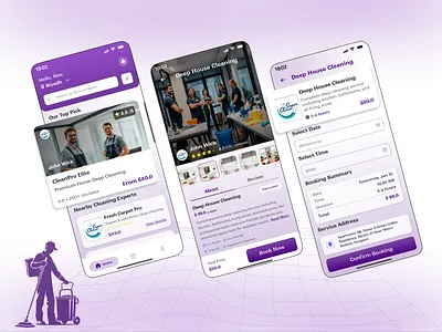 On-Demand Cleaning Website cleaning service web figma ui ux web design web development