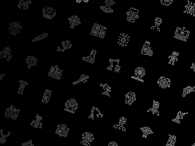 Cyberpunk icons Pack character computer concept cyber cyberpunk design future graphic design icon icons logo minimalism processor retro robotic scifi ui urban vector web design icons