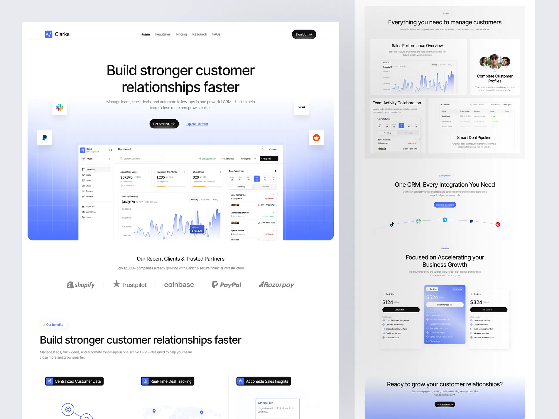 Example of AI CRM SaaS Landing Page